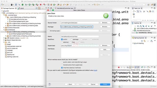 4 Step 02 Using Mock Mvc to test Hello World Controller смотреть онлайн