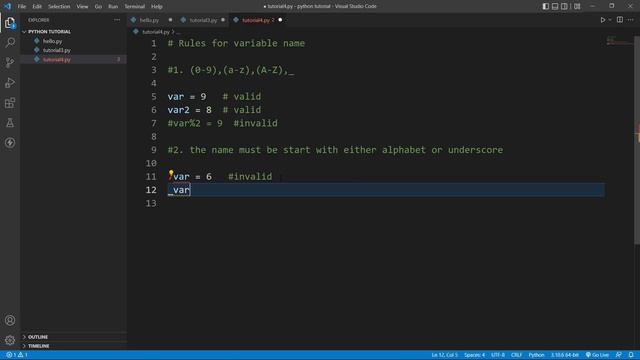 Python Variable Naming Rules || python keywords || Python Tutorial Part #04 смотреть онлайн