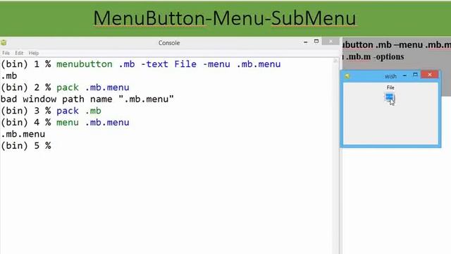 menubar menu in tcl/tk смотреть онлайн