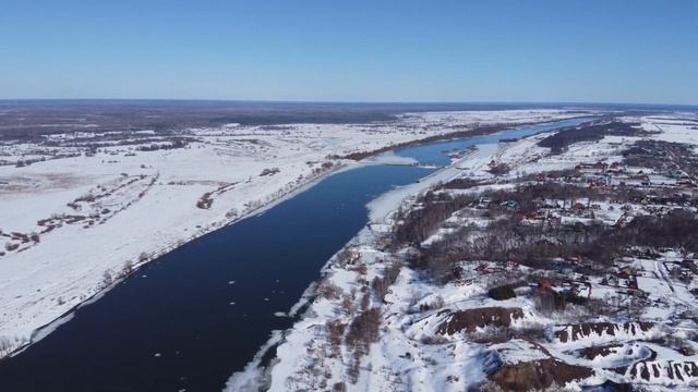 Ока в Кузьминском под Рязанью 29 марта 2021. Ледоход :) смотреть онлайн