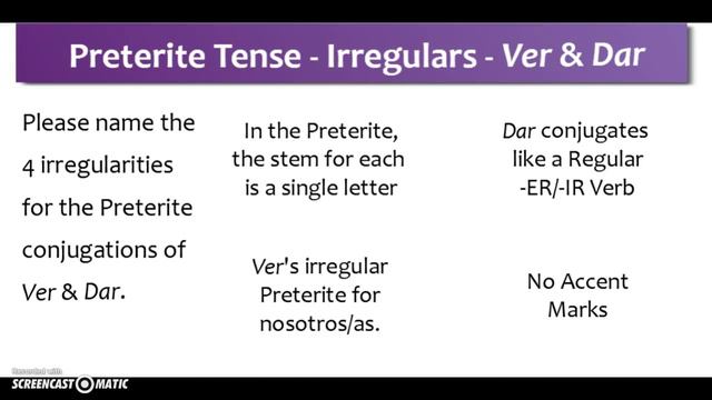 Spanish Irregular Preterite Verbs смотреть онлайн