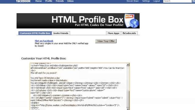 FB HTML Profile Box Tutorial.flv смотреть онлайн
