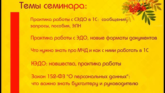 Единый онлайн-семинар 1С: ЭДО, КЭДО, МЧД и др. смотреть онлайн