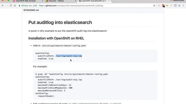 Enabling and EFK integration of Audit logs in Openshift/kubernetes смотреть онлайн
