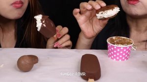 ASMR LEFTOVER DESSERT RACE! CADBURY CREME EGG COOKIES, MILKA OREO SNOBALLS, GIANT ICE CREAM BARS 먹방