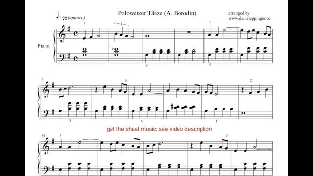 Polowetzter Tänze (A.Borodin) / Polovtsian Dance 17 from "Prince Igor", easy piano смотреть онлайн