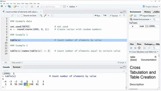 Get Frequency of Elements with Certain Value in R (2 Examples) | table Function in R Programming смотреть онлайн