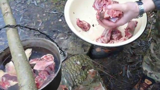 Закладка мяса для шурпы