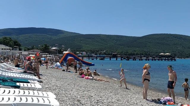 Пляж санатория "Солнечный", открытие летнего сезона 2022 года. смотреть онлайн