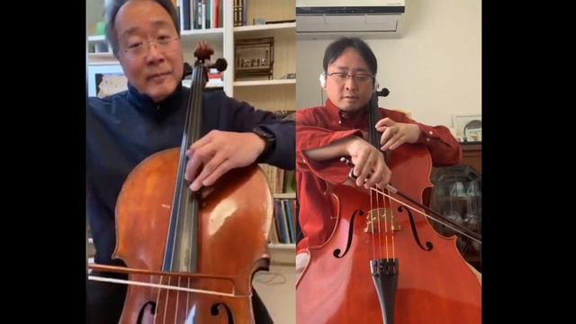 Play with Yo-Yo Ma! Dona Nobis Pacem  for 2 Cellos. Hitoshi Washizu #songsofcomfort смотреть онлайн