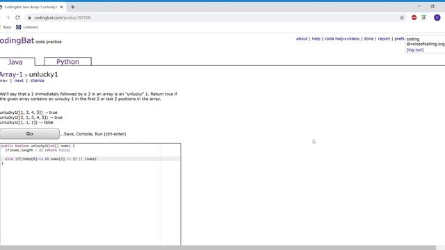 Array-1(unlucky1) Java Tutorial || codingbat.com смотреть онлайн