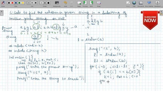 Searching a Substring in a Parent String Using C- programming смотреть онлайн