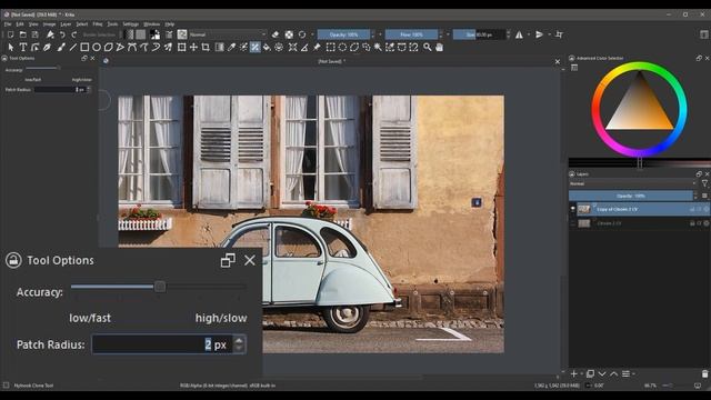 KRITA 5.1.5 - WORKING WITH THE SMART PATCH TOOL AND THE CLONE TOOL смотреть онлайн