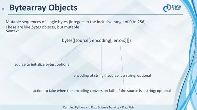 Python Binary Sequence Types: bytes, bytearray, memoryview смотреть онлайн
