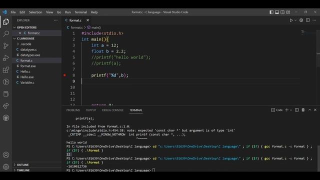 Format Specifiers in C Language #4 смотреть онлайн