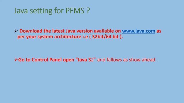 Java setting in PFMS for proper working of DSC смотреть онлайн