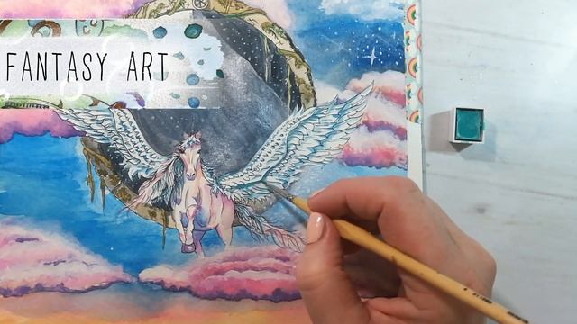 ENJOY DRAWING WITH MARY ?? ? ? ✨✨✨ | Channel trailer 2021 | Watercolors | Fantasy art смотреть онлайн