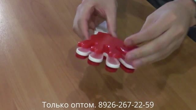 Бело-красные ладошки-трещотки с нанесением логотипа оптом смотреть онлайн