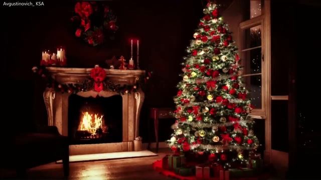 Holiday Fireplace Scene 45 Minute Holiday Christmas Instrumental Music = смотреть онлайн