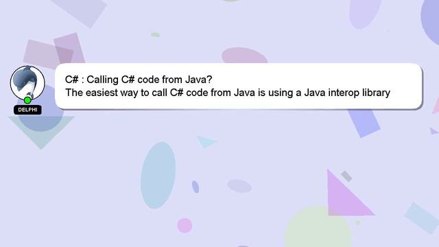C# : Calling C# code from Java? смотреть онлайн