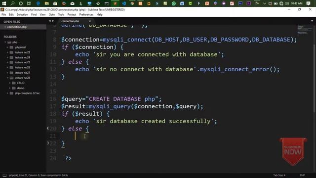 PHP Procedural & MySQLi Part 29 : How to Create Database in PHP using code in Hindi Urdu смотреть онлайн