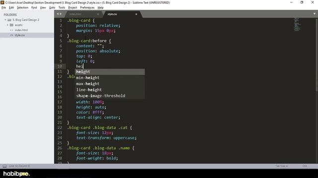 BLOG CARD DESIGN 02 WITH HTML5 AND CSS3 || HABIB PRO смотреть онлайн