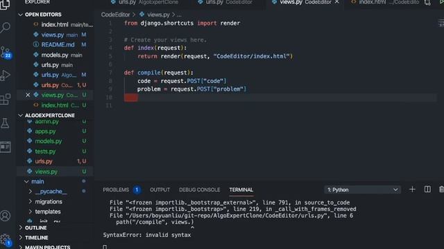 Django Tutorial #10: AlgoExpert Clone - Create a Remote Python Code "Compiler" #2 (PART 5) смотреть онлайн