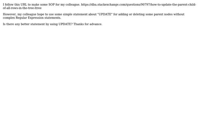 How to update new parent node in the middle of the postgresql ltree by some simple update SQL... смотреть онлайн