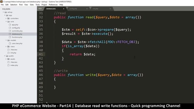 #14 PHP Ecommerce website development | Database read write functions | MVC OOP - Quick programming смотреть онлайн