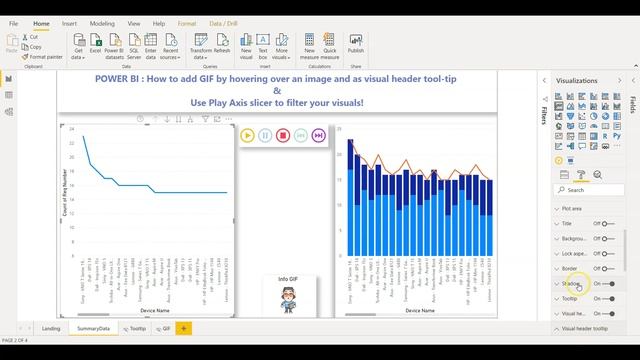 Power BI: How to show GIF by hovering over an image & use Play Axis slicer to animate your visuals! смотреть онлайн