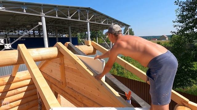 Баня из Рубленного Бревна за 10 дней. Канадская Рубка. Шаг за шагом. Стройка без комментариев. смотреть онлайн