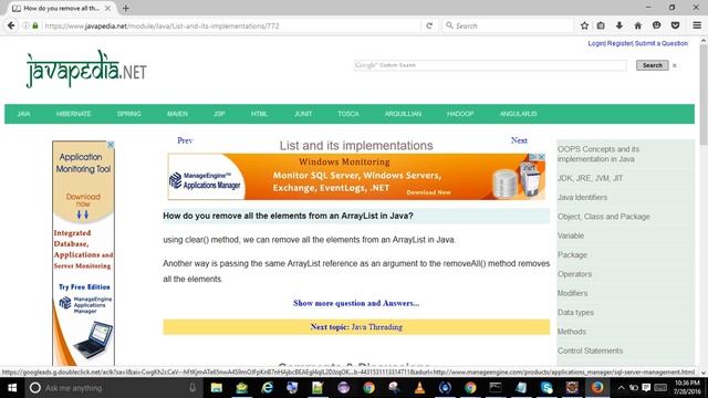 How do you remove all the elements from an ArrayList in Java?
| javapedia.net смотреть онлайн