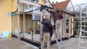 Монтаж зимнего сада.