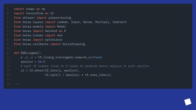 How to use SVD inside keras layers? смотреть онлайн