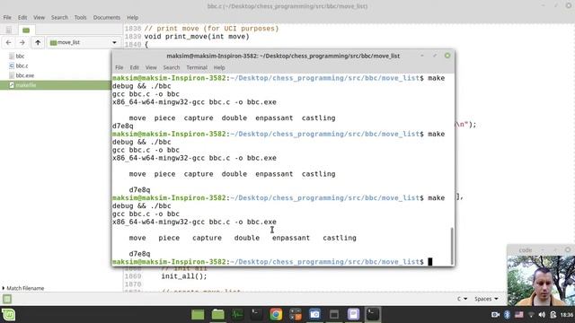 Bitboard CHESS ENGINE in C: implementing MOVE LIST + ADD MOVE, PRINT MOVE, PRINT MOVE LIST function смотреть онлайн