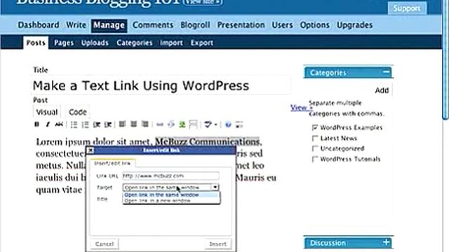 WordPress Tutorial - How to Make Text into a Link смотреть онлайн