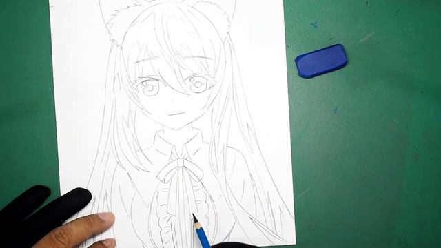 How To Draw a Cute Anime Wolf Girl Using Only ONE Pencil смотреть онлайн