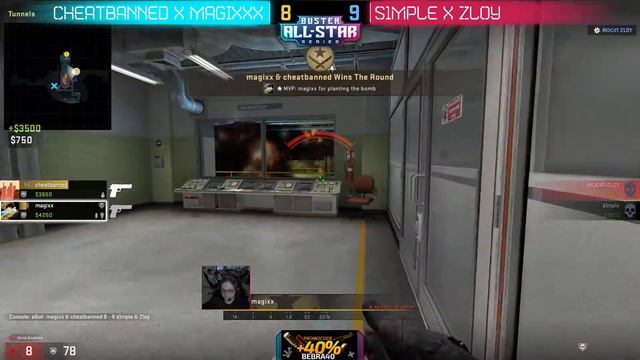 [BUSTER ALL STARS] МАТЧ 2x2 2 КАРТА S1MPLE ZLOY ПРОТИВ CHEATBANNED MAGIXXX смотреть онлайн