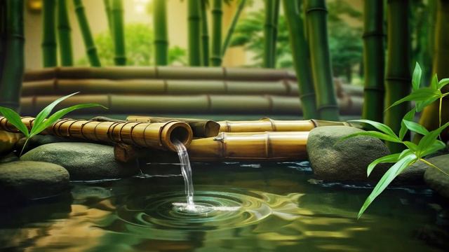Música Relajante De Piano Fuente De Bambú, Música Para Dormir, Música De Relajación, Sonidos De Agu