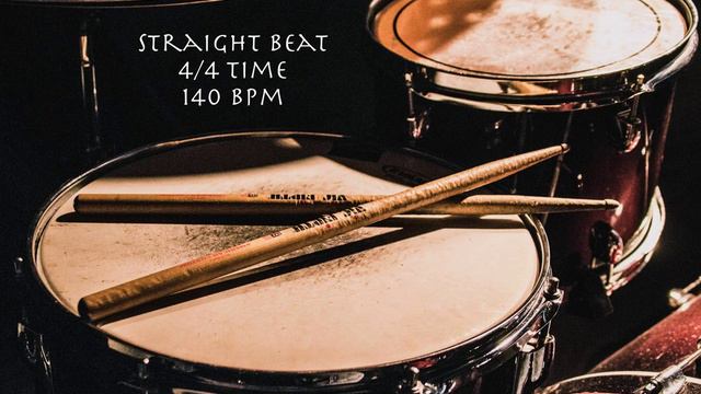 Straight Rock Beat - 4/4 Time - 140bpm - Drums - Metronome