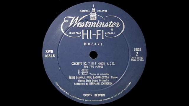 Mozart / P Badura-Skoda / R Gianoli, 1950: Concerto No. 7 for Two Pianos in F Major K 242 смотреть онлайн