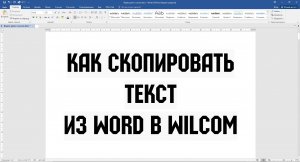 Как скопировать текст  из Word в Wilcom