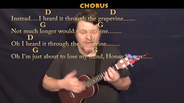 I Heard It Through The Grapevine (Marvin Gaye) Ukulele Cover Lesson in Dm with Chords/Lyrics смотреть онлайн