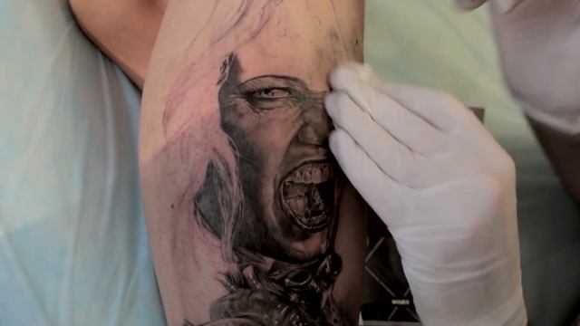 The screaming woman portrait tattoo · Татуировка-портрет кричащей женщины смотреть онлайн