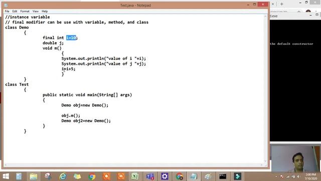 Instance variable part 2 (final instance variable) смотреть онлайн