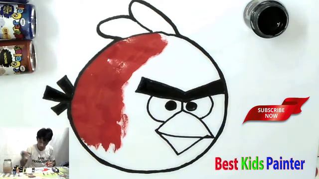 Funny Kids TV ❤️ Drawing & Painting ANGRY BIRDS ❤️Best Kids Painter TV смотреть онлайн