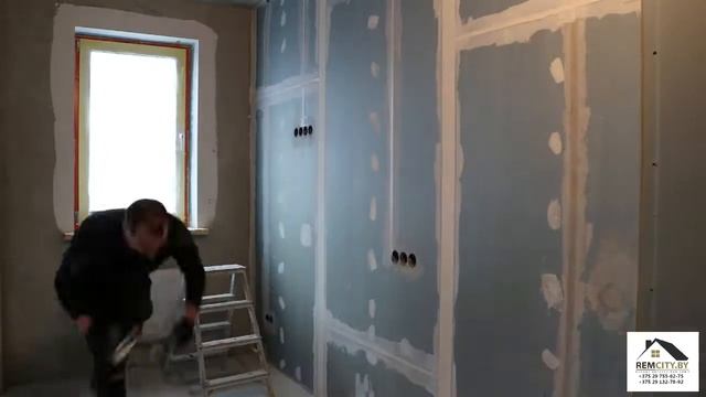 Заделка стыков гипсокартона. Объект #1 смотреть онлайн