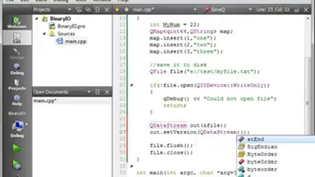 C Qt 85 Binary IO basic object serialization смотреть онлайн