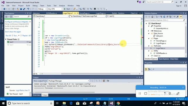 Creating .Net Selenium Framework from Scratch - Part 03 - JSON Data Driven смотреть онлайн