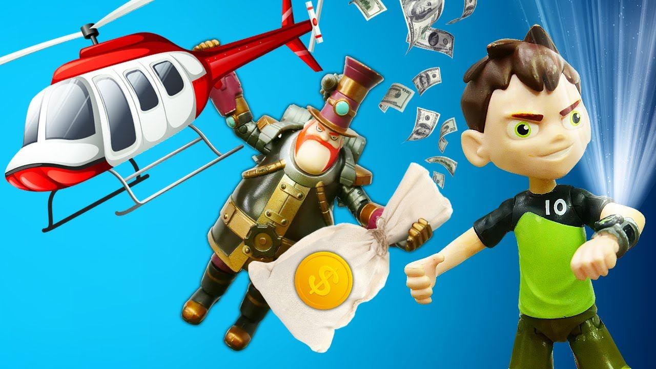 Бен 10 игры битвы - Стим Смит забрал все деньги! - Бен Тен и часы Омнитрикс в видео для мальчиков смотреть онлайн